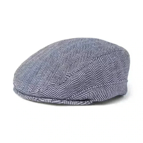 NWT Janie and jack Baby Herringbone navy Newsboy Cap - Picture 1 of 3
